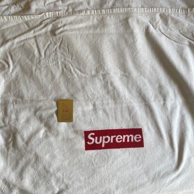 SUPREME BOX LOGO BEACH TOWEL WHITE RED SS14 RARE | eBay