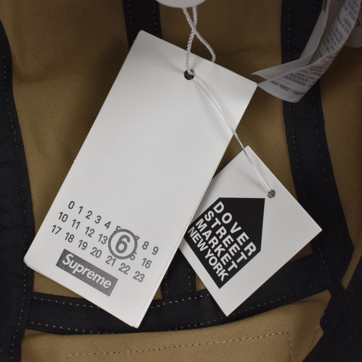 NWT Supreme Maison Margiela MM6 Black Paint Box Logo Hat Camp Cap