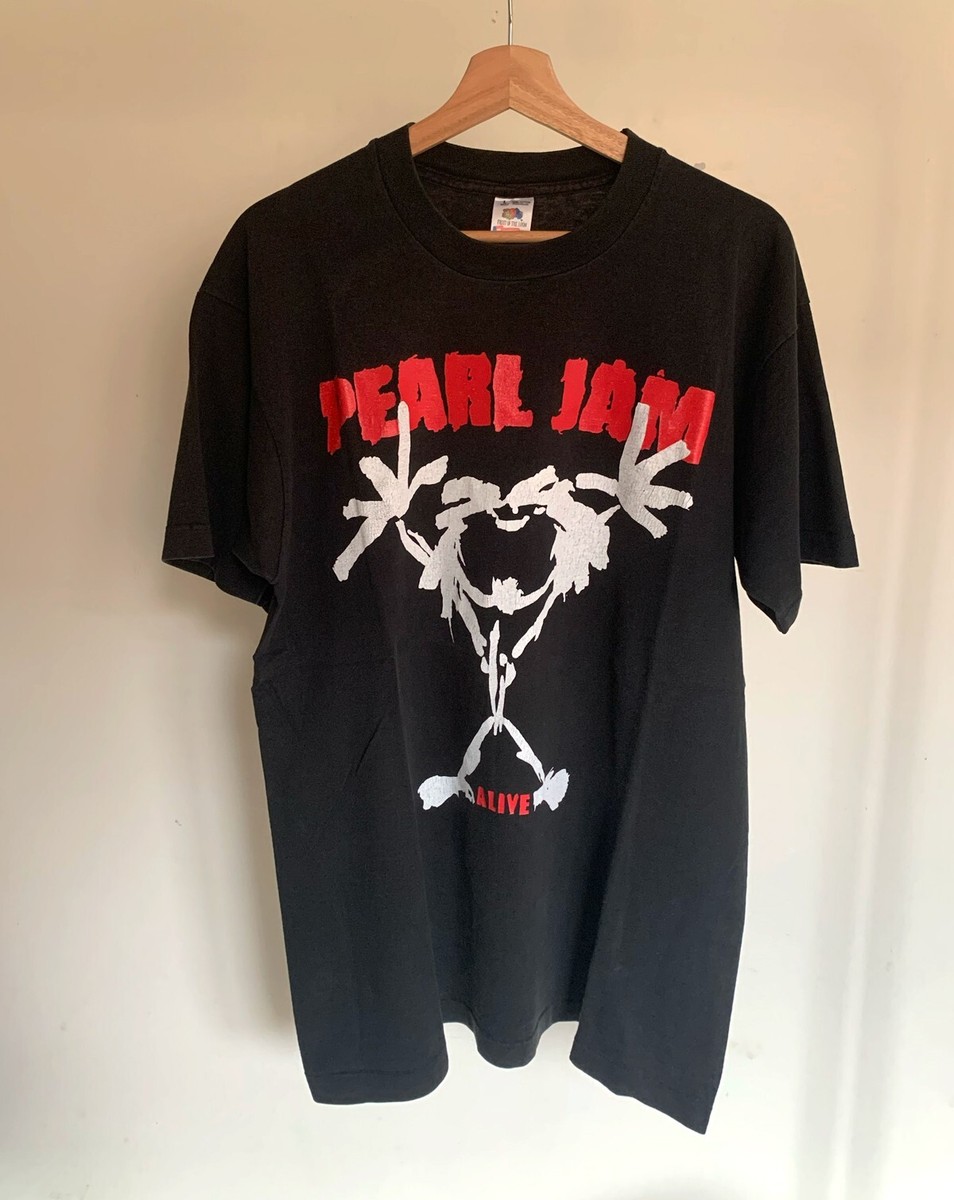 Vintage 90s Pearl Jam Alive Album Stickman T Shirt L USA Single