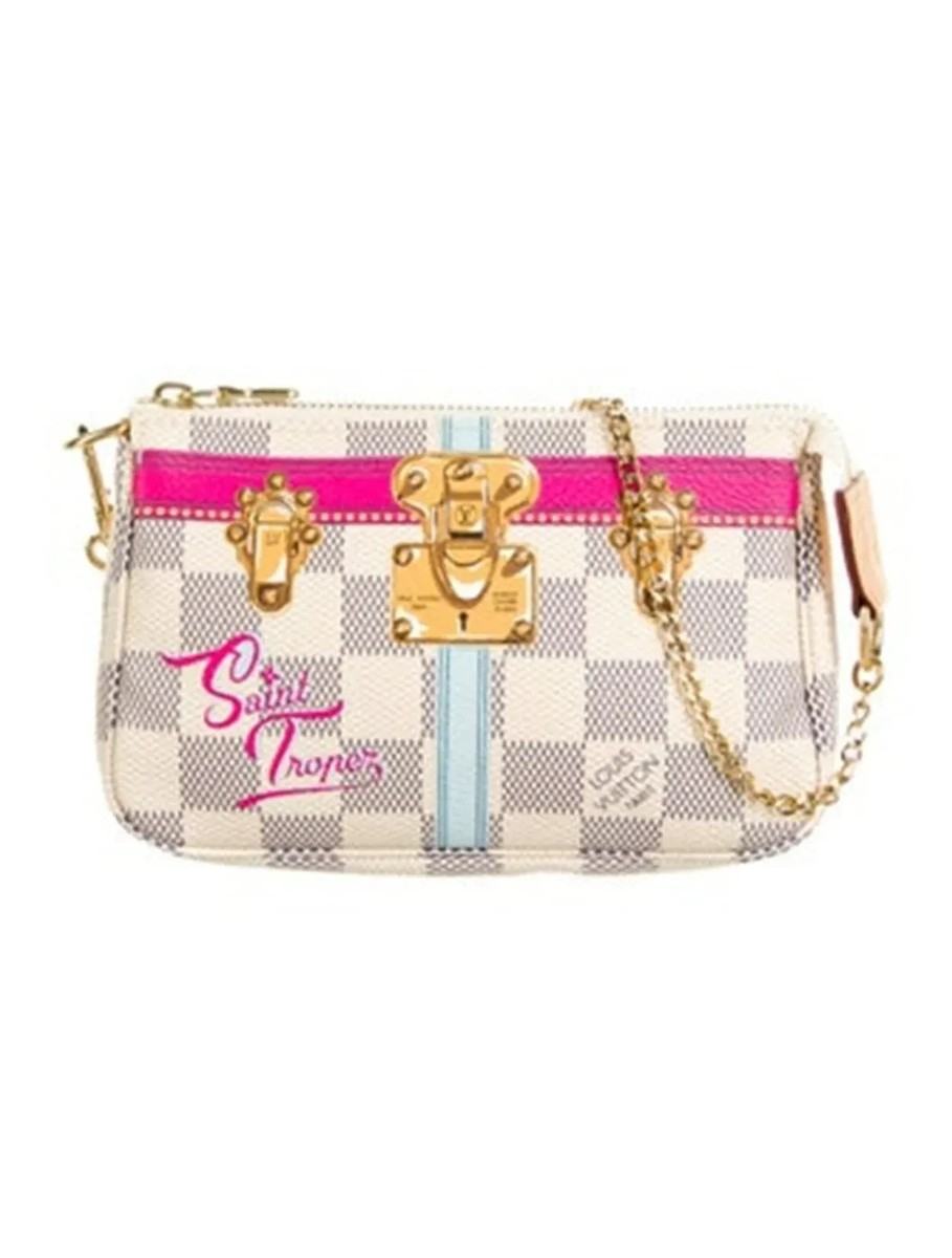 Louis Vuitton St Tropez chain pochette damier Azur Mini Bag Summer