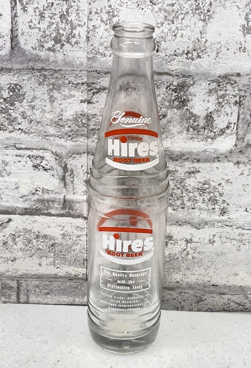VINTAGE 10 OZ HIRES ROOT BEER GLASS BOTTLE Nice Graphics | eBay