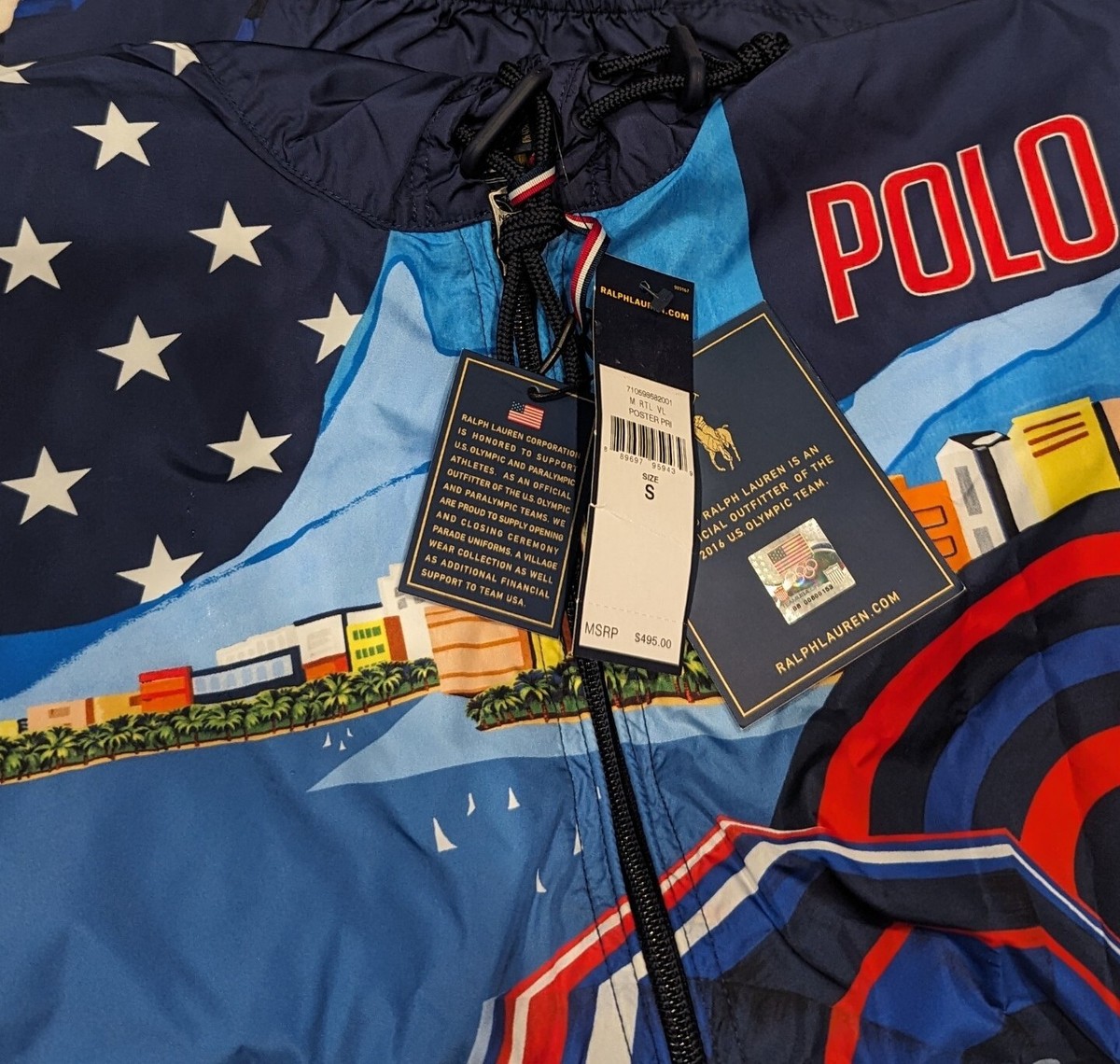 Polo Ralph Lauren Team USA Windbreaker 2016 Olympics Rio Graphic
