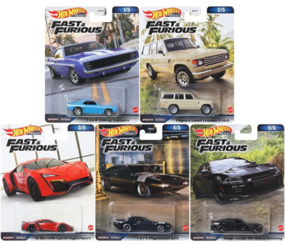 Hot Wheels Premium Car Culture 2023 Fast & Furious Set of 5 Cars