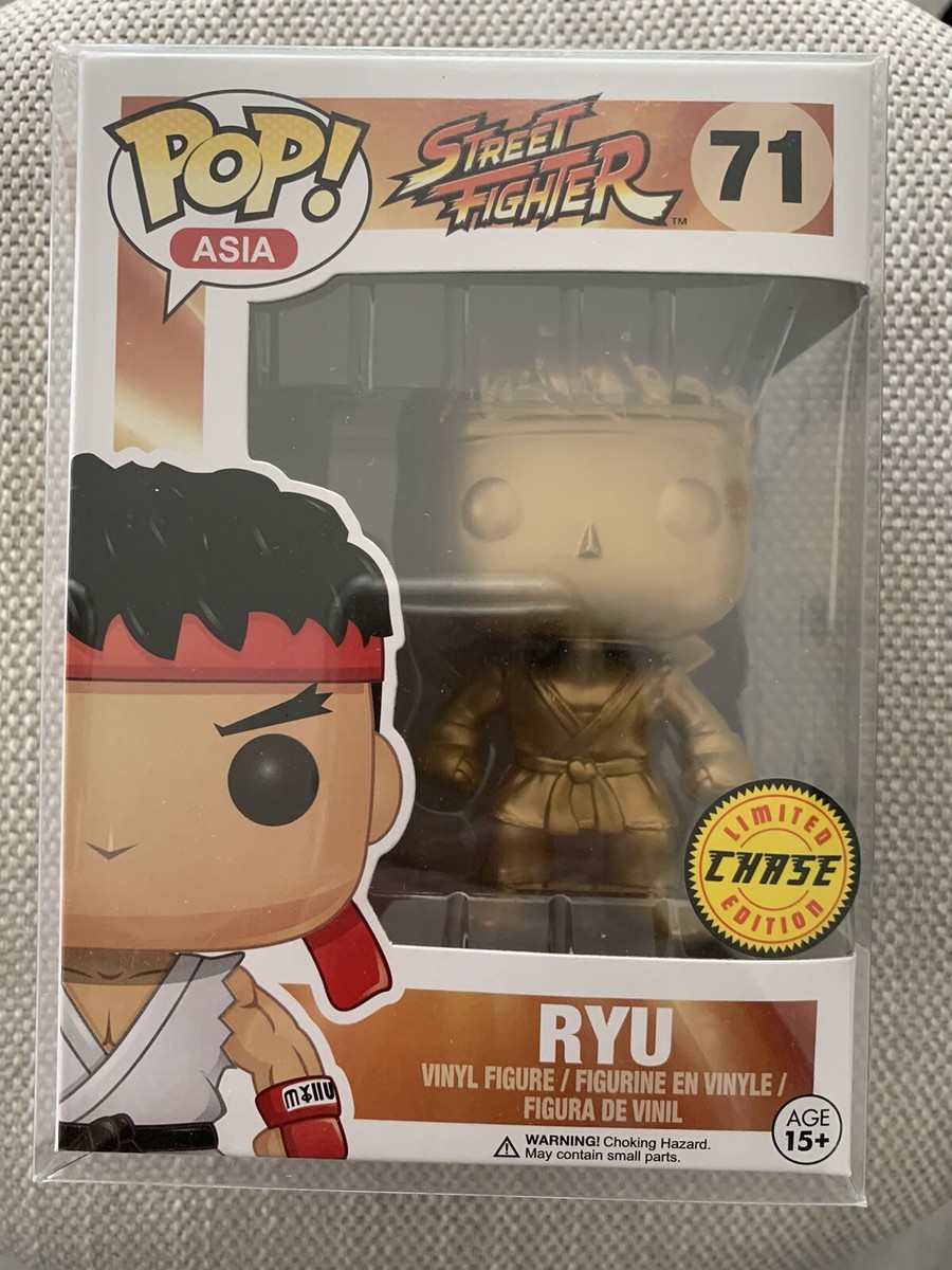 Street Fighter Funko Pop Asia #71 Gold Ryu Chase Limited Editon