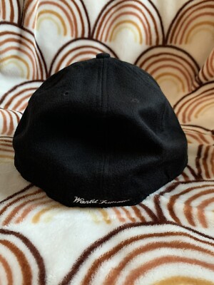 Supreme New Era Hat Fitted Mens 7 3/8 Black White Loro Piana Wool