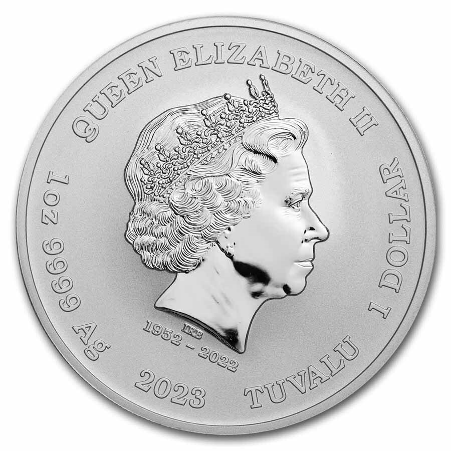 2023 Tuvalu 1 oz 999 Silver Black Flag The Fancy Henry Every