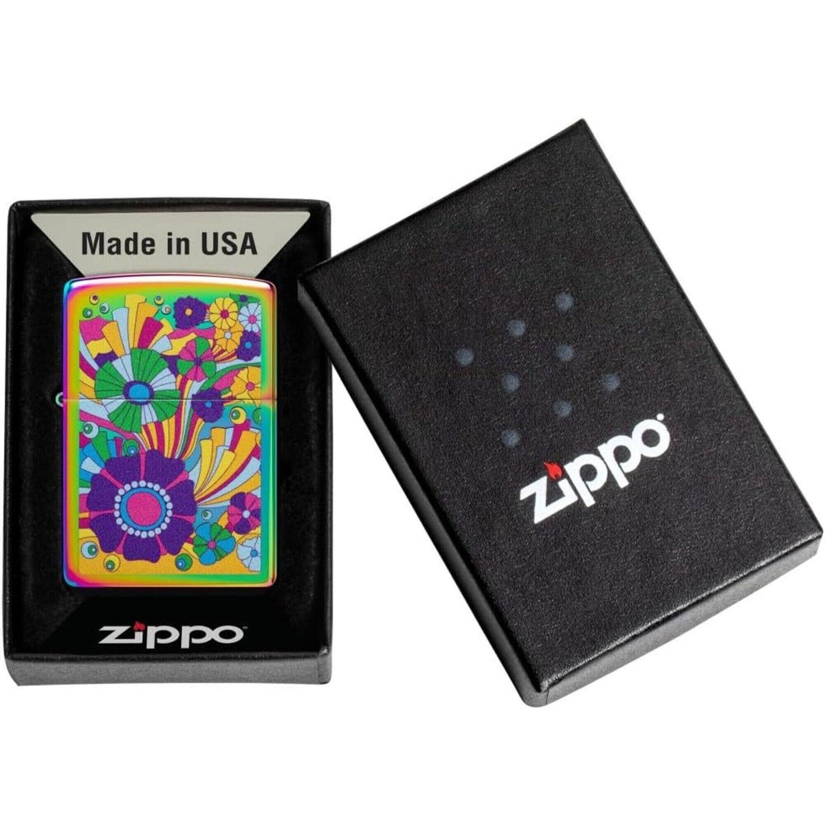 Zippo Lighter Vintage Flowers Metal Construction Refillable and