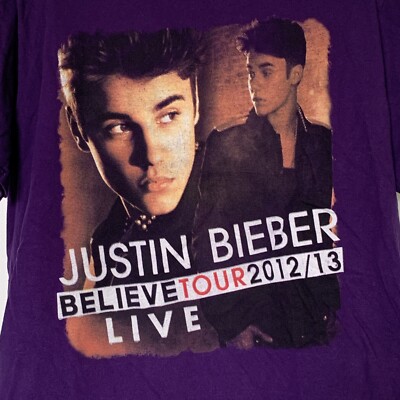 Justin Bieber Live Believe Tour 2012 2013 Shirt Sz M | eBay