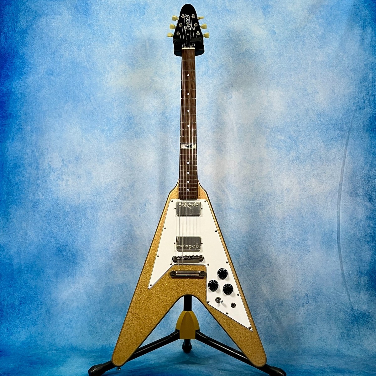 Burny LV 115KK LArc en Ciel ken Signature Gold Flying V Made in