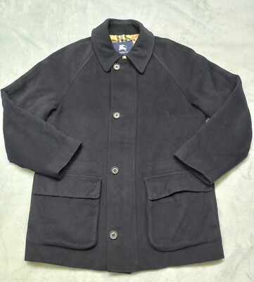 BURBERRY LONDON Overcoat Merino Wool Jacket Coat Nova Check Blue