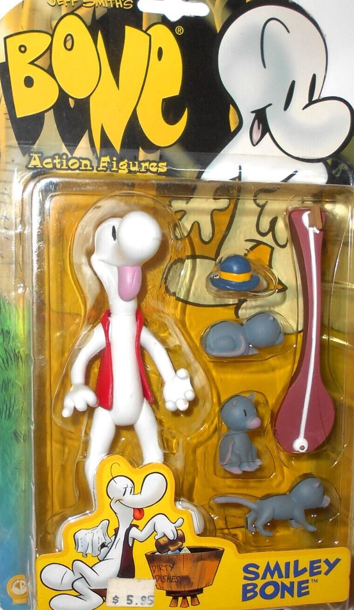 6 inch Jeff Smith's BONE 1998 ReSaurus SMILEY BONE smiling comic