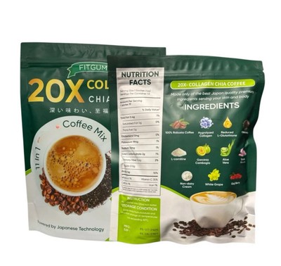 FITGUM 20X Collagen Chia Coffee - 11 in 1 Coffee Mix | eBay