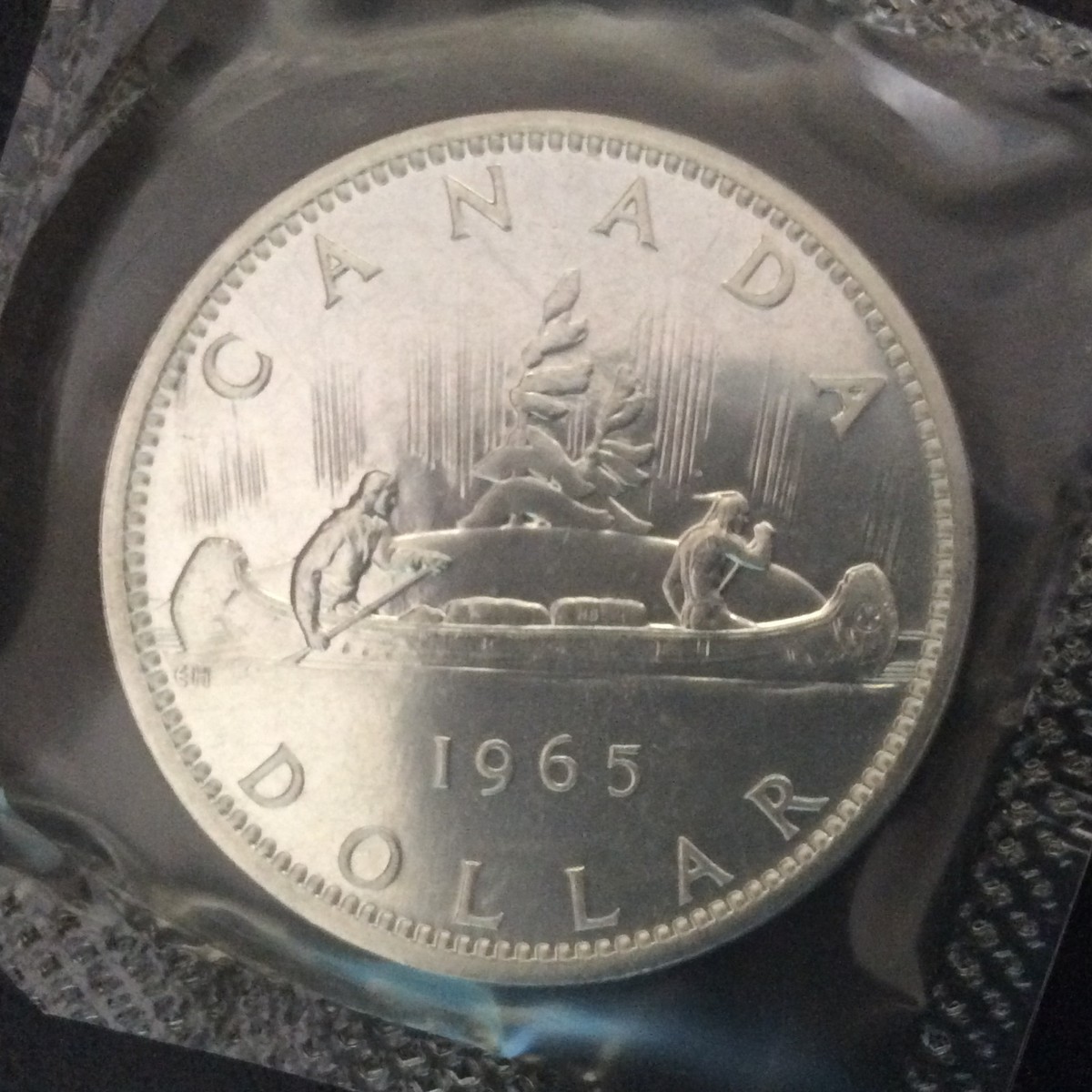 1965 Canada Dollar Proof-Like Silver Canadian Coin in Cellophane
