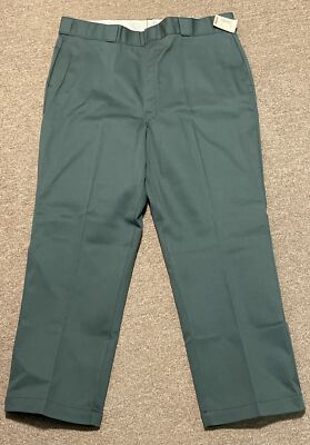 Vintage 80s 42x29 Dickies 874 Teal Plain Front Twill Pants USA