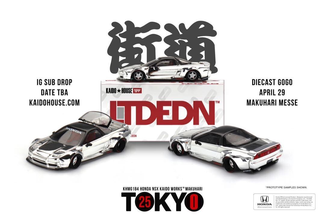 KAIDO HOUSE Mini GT LTD EDN NSX Makuhari Exclusive Chrome Ver 1/64