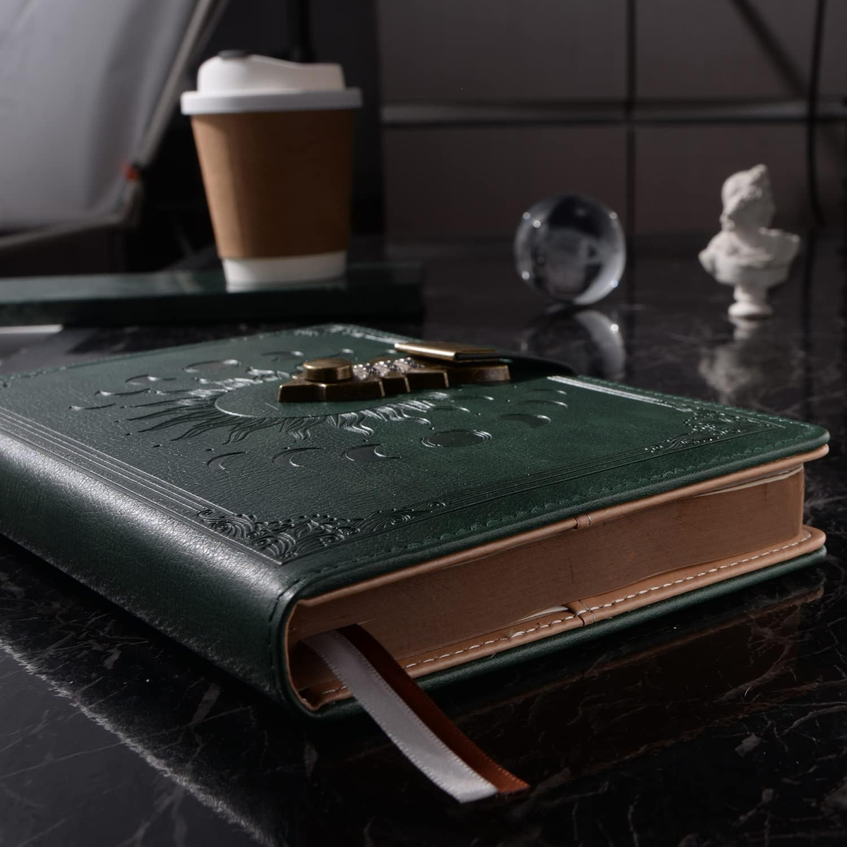 ZXHQ Lock Journal with Pen, A5 240 Pages Diary with Lock, Brown