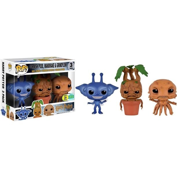 Funko Pop! 3-Pack Harry Potter Cornish Pixie, Mandrake & Grindylow