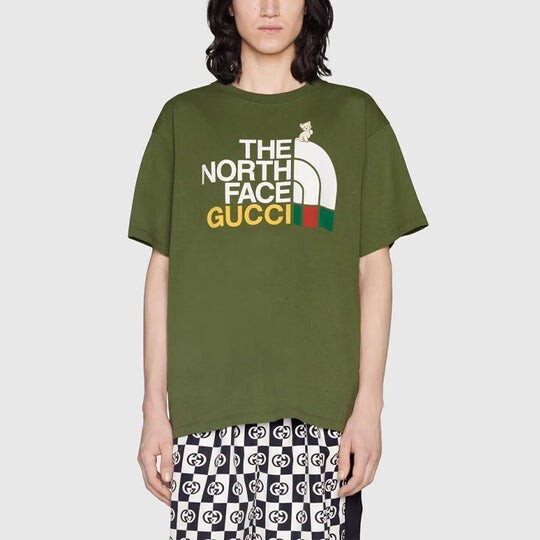 GUCCI x THE NORTH FACE FW21 Logo T-shirt 'Dark Green' 616036-XJDRD