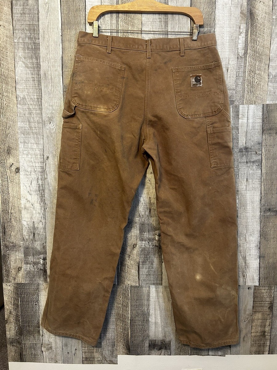 Vintage Carhartt Workwear Pants Brown Loose Orig Fit 38x32 B11-BRN