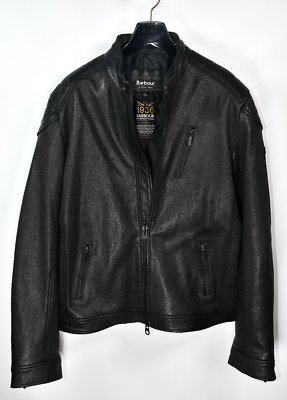 Barbour International Winter Sprocket Leather Black Men's Biker