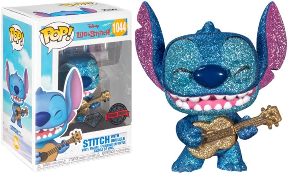 Funko Pop! Stitch w/ Ukulele #1044 Diamond Glitter Disney Lilo EE