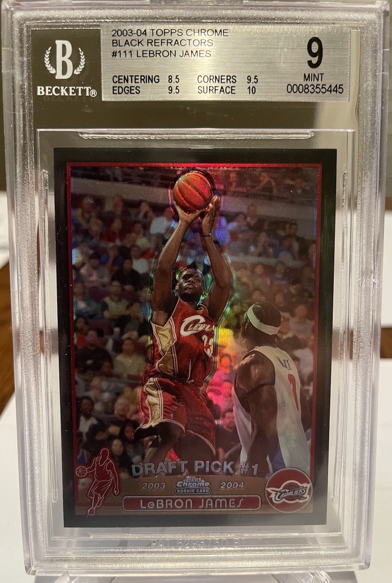 2003-04 Topps Chrome Black Refractor Lebron James RC /500 BGS 9 10