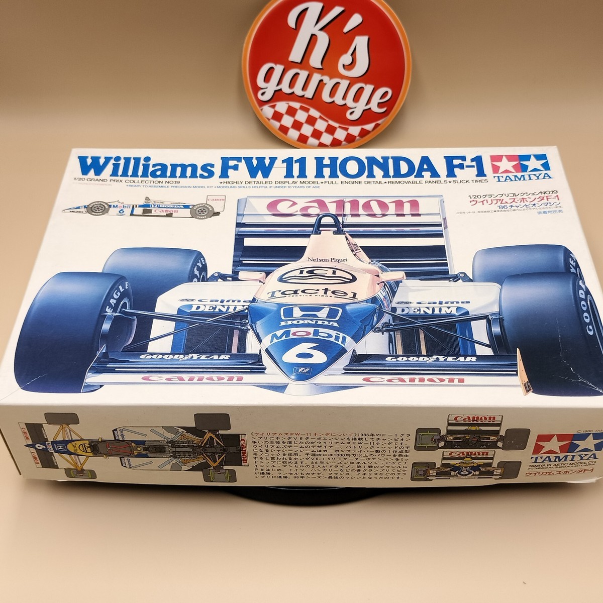 Tamiya 1/20 Williams FW11 Honda V6 F1 1986 Formula Kit model 20019