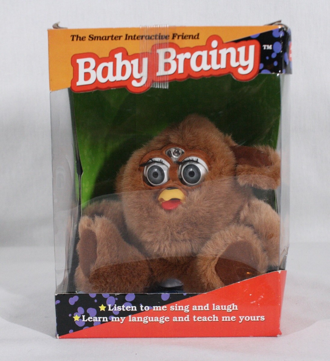 RARE VINTAGE 1999 B/O ELECTRONICS BROWN BABY BRAINY FURBY