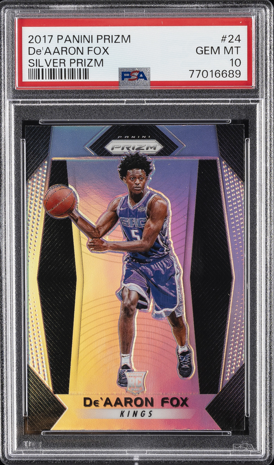 NBA Prizm De'Aaron Fox RC silver PSA10 2017 Panini Prizm Silver