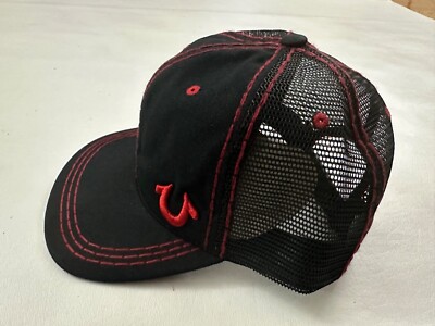 Supreme True Religion Logo Flat Brim Adult Trucker Hat Cap Black