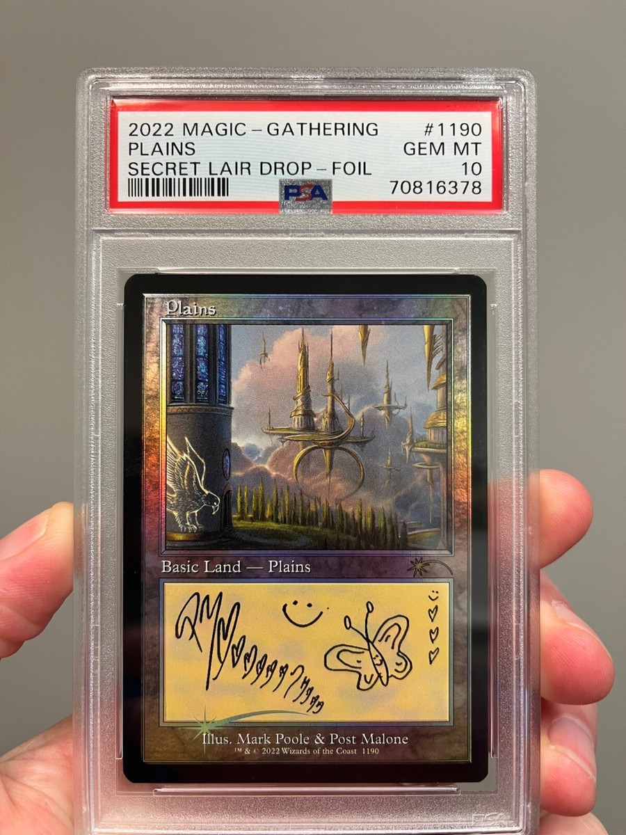 MTG Secret Lair X Post Malone The Lands FOIL Magic PSA 10 Plains