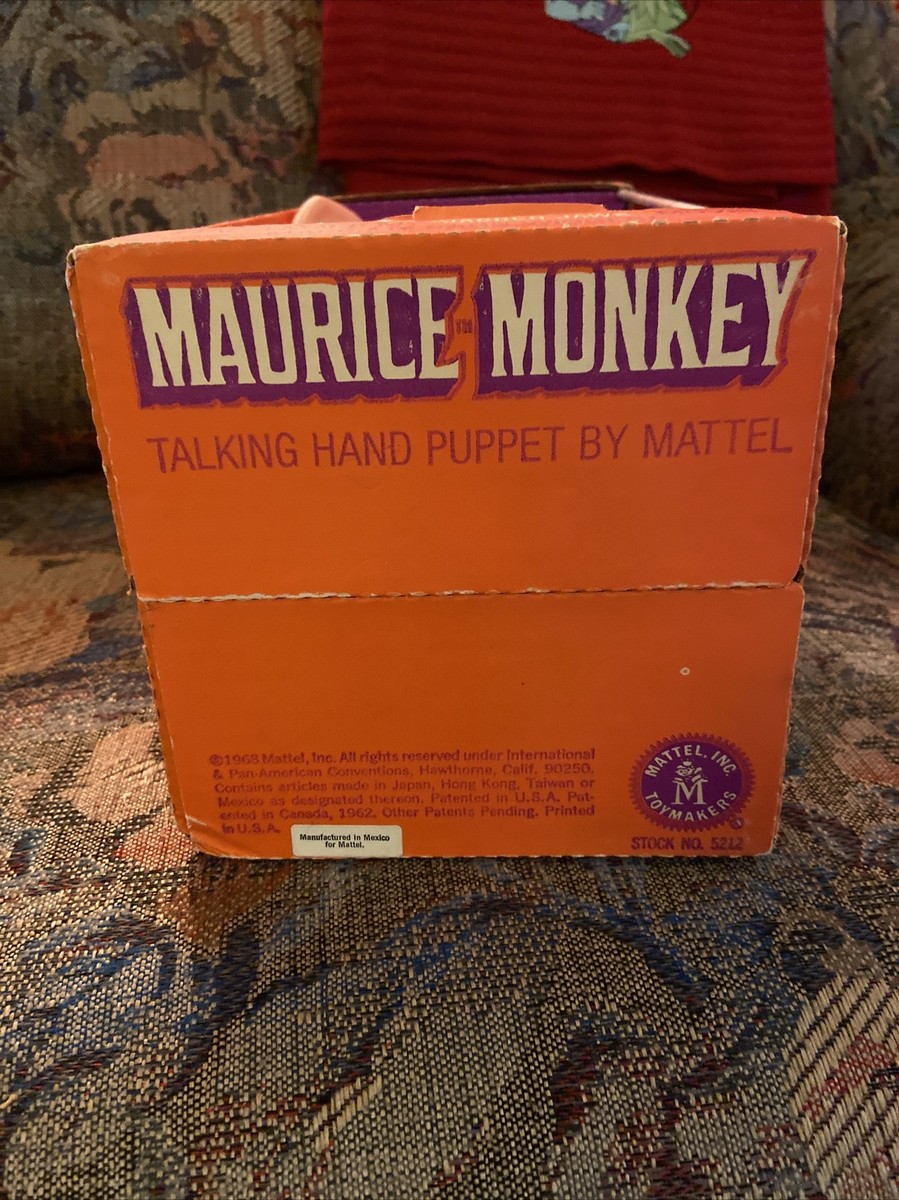1968 Maurice the Monkey Puppet Pull String Talker Restored to Talk