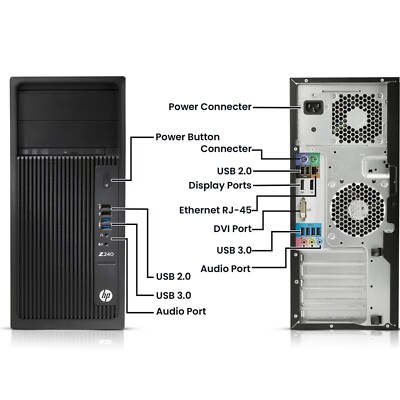 HP Computer Z240 Core i5-6th 16GB 128GB M.2 SSD+500GB New 22