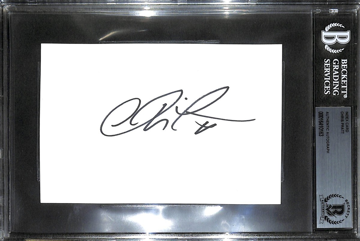 CHRIS PRATT SIGNED INDEX CARD 4X6 BAS COA GUARDIANS OF THE GALAXY
