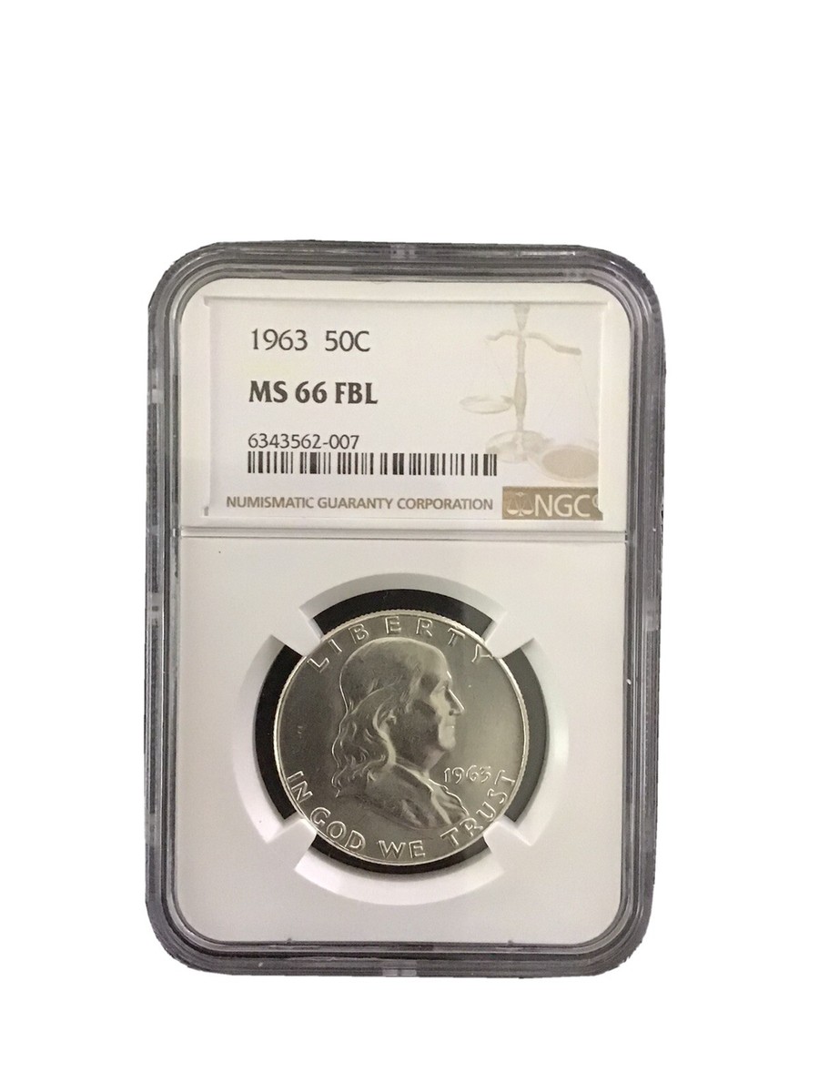 1963 NGC MS66FBL Full Bell Lines Franklin Half Dollar Great Luster