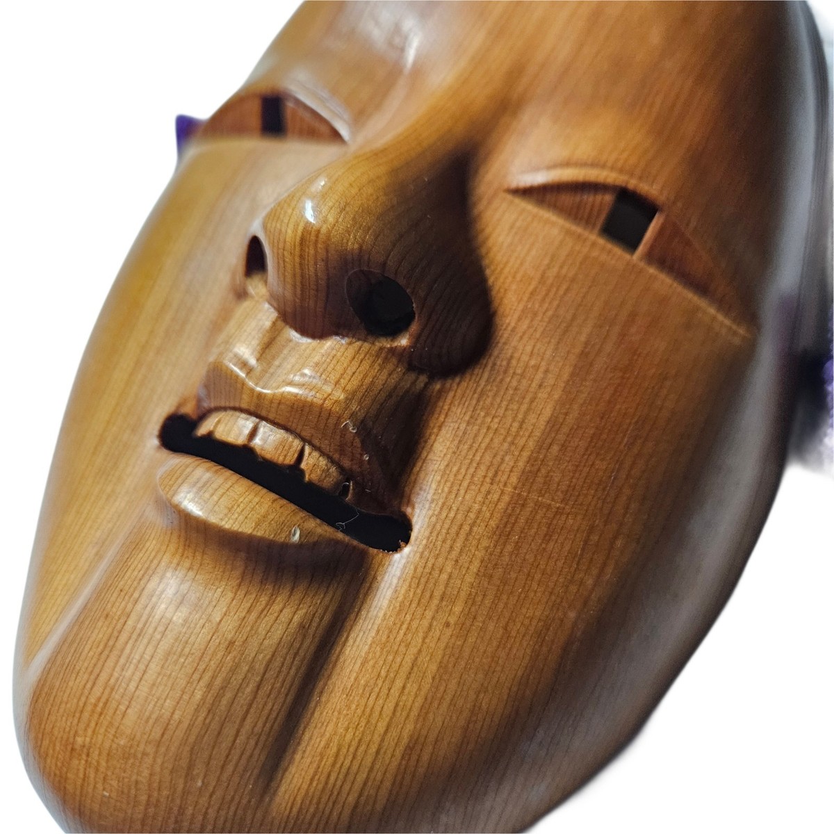 Ko-Omote (小面) Traditional Japanese Hand Carved Wooden Noh Mask