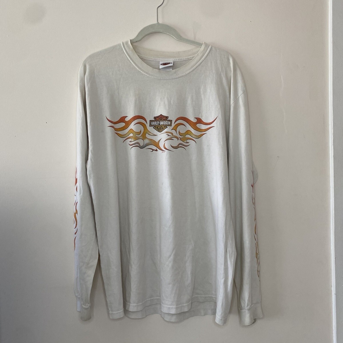 Vintage Men's Harley Davidson Flame Long-sleeve T-Shirt | eBay