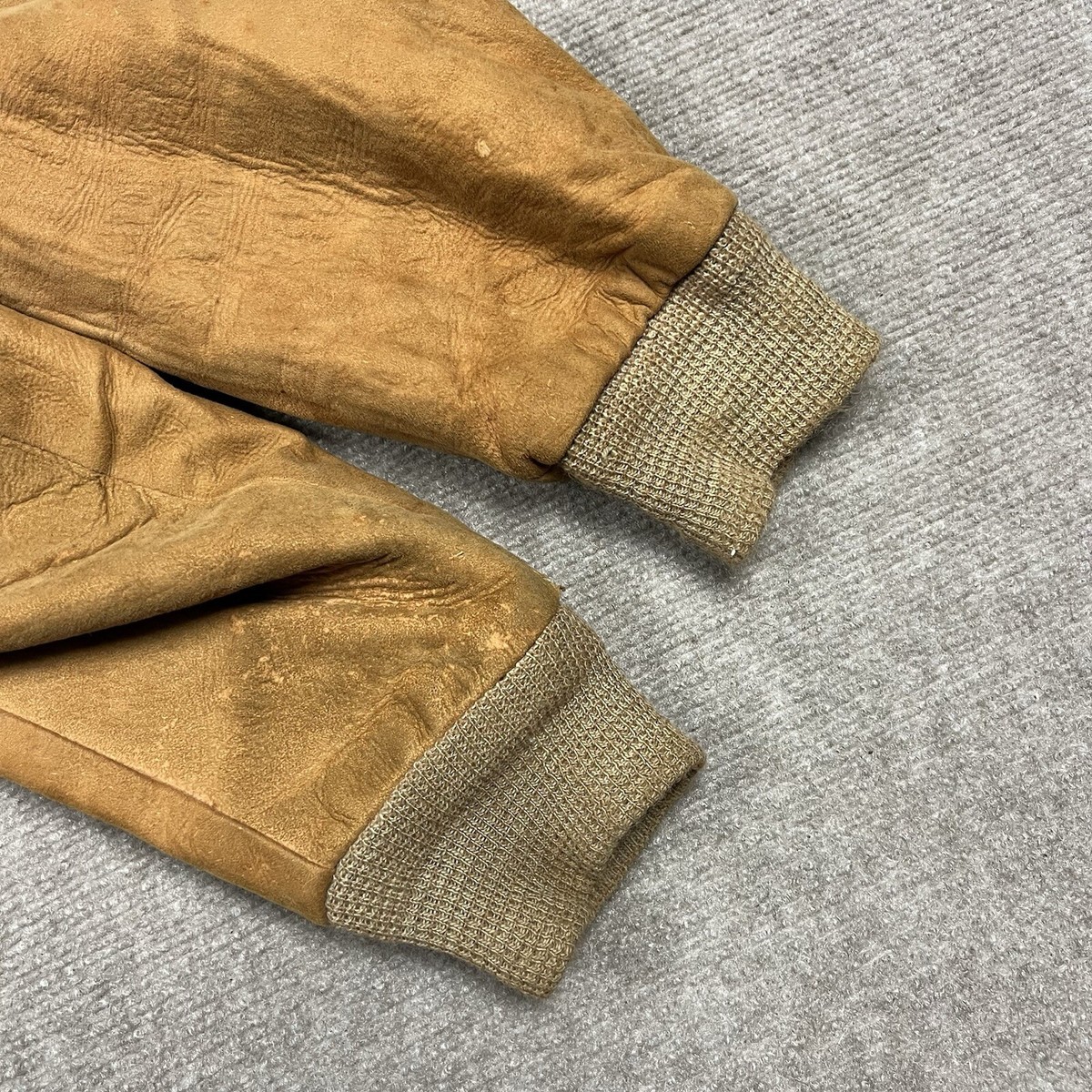 Vintage 50s Penneys Suede Leather Bomber Jacket Size 44 Rockabilly