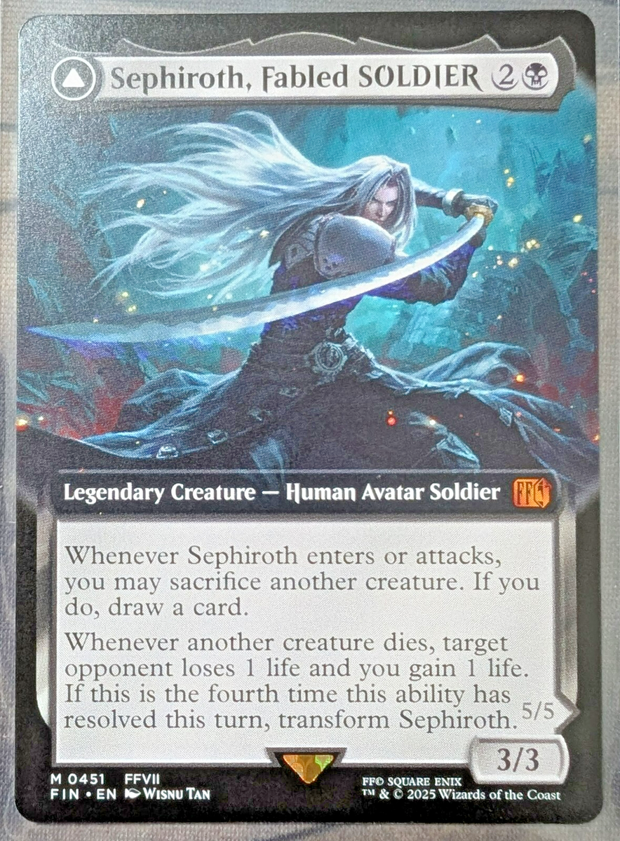 2025 MTG FINAL FANTASY EXTENDED ART FABLED SOLDIER/SEPHIROTH, ONE