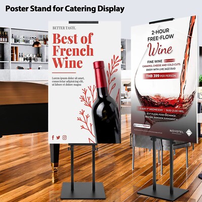 Pedestal Poster Sign Stand for Double Sided Display, Adjustable