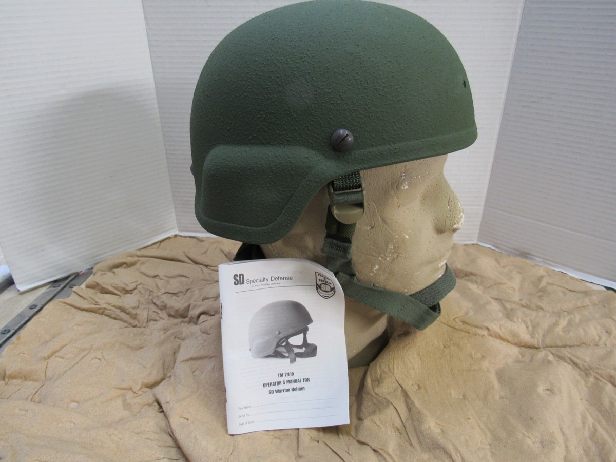 US SDS Warrior Helmet ACH MICH OD Green Medium 1 HOLE MOUNT Fits