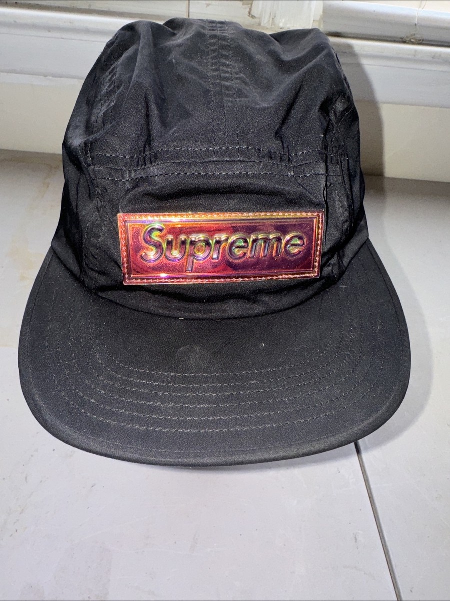 Supreme Iridescent Logo Camp Cap Light Blue Black Red S/S 17 | eBay