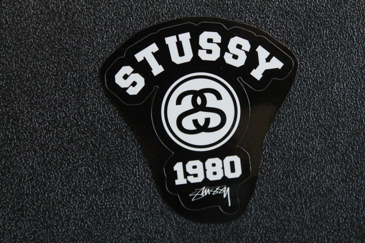 STUSSY Clothing Surfboards 1980 Graffiti Black SS Logo Vintage