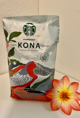 Starbucks 100% KONA Coffee WHOLE BEAN Medium Roast 8.8 oz HAWAII