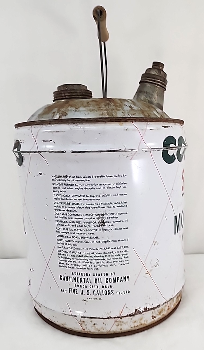 Vintage CONOCO SUPER Motor Oil 5 Gallon Can EMPTY Wood Handle | eBay