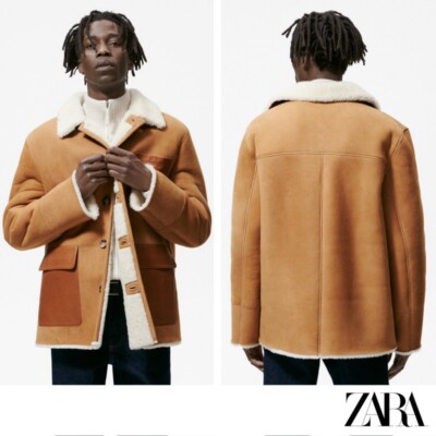 ZARA MEN DOUBLE-FACED JACKET SIZE M LEATHER 100% LAMB FURSKIN | eBay