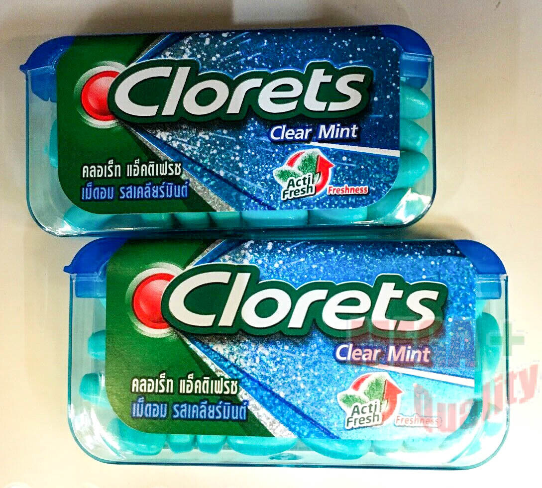 2 X Clorets Clear Mint Acti Fresh Breathing fresh Mint Flavored