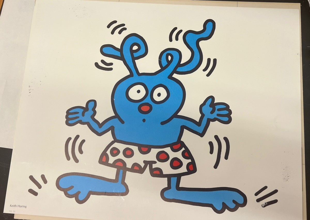 美品 キース・ヘリング作 Bunny on the Run シルクスクリーン