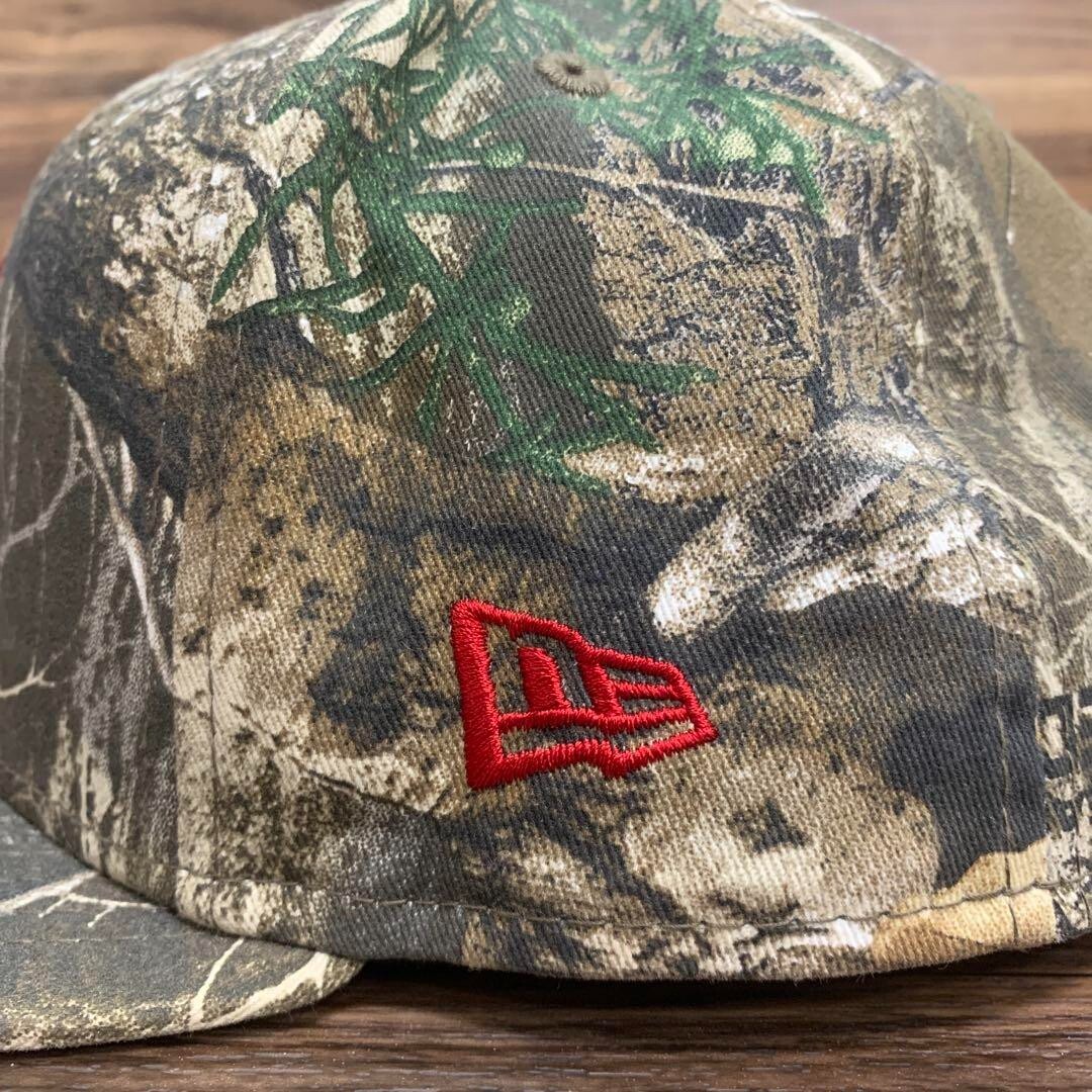 New Era Supreme Gold Cross S Logo RealTree Camo cap size 7 3/4