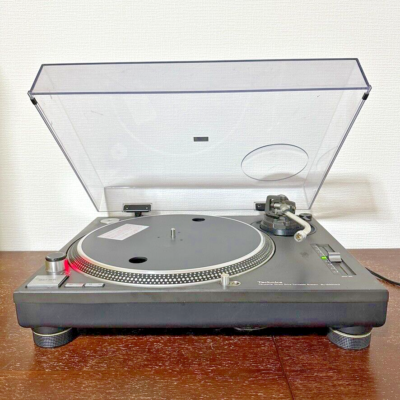 Technics SL-1200MK3 Black with Dust Cover and Hinges Tested